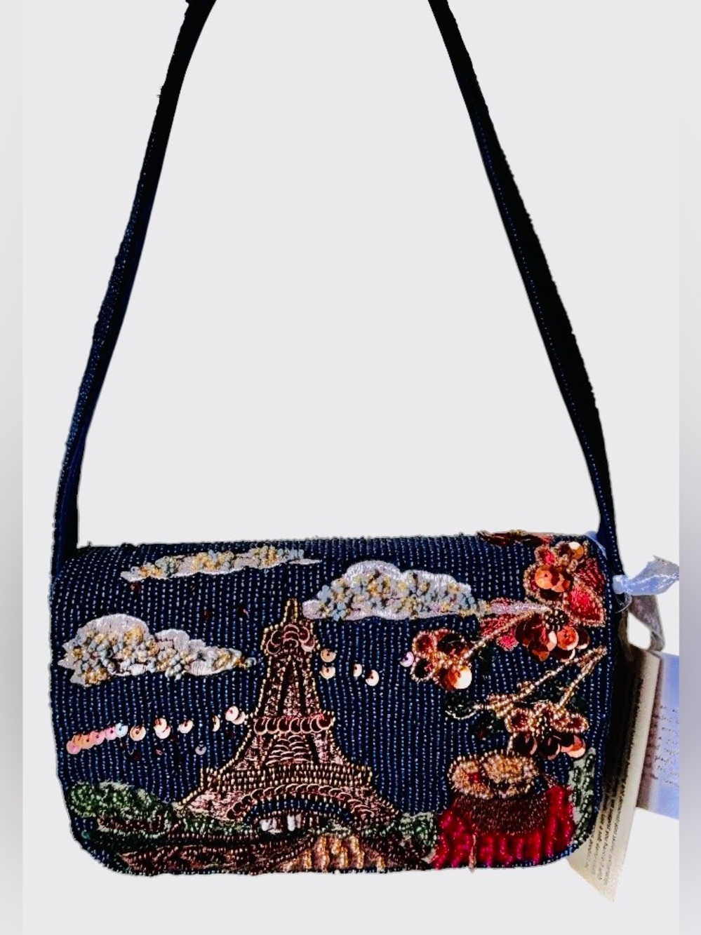 Paris Beaded Bag! Viral New Release Shoulder Bag with Eiffel Tower and Florals